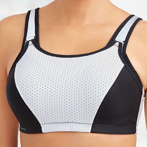 Glamorise SPORT Bra 36B (DOUBLE-LAYER) Wicking (PADDED-STRAPS) WHITE NEW - Picture 6 of 14